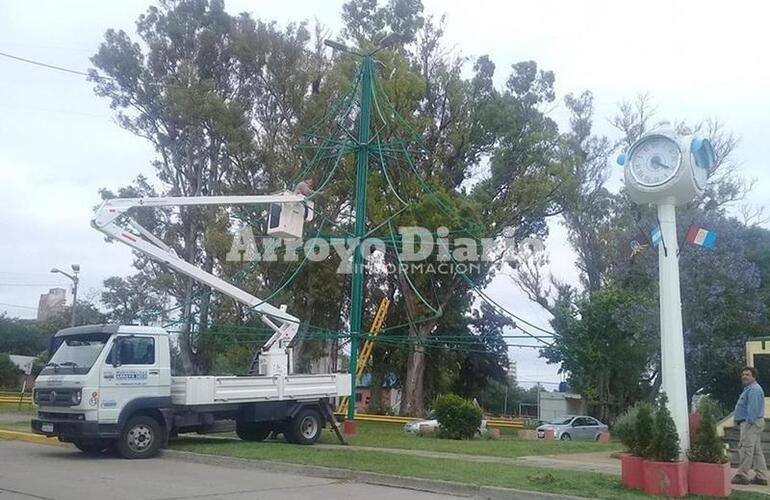 Imagen de La municipalidad ya comenzó a trabajar en el árbol de navidad