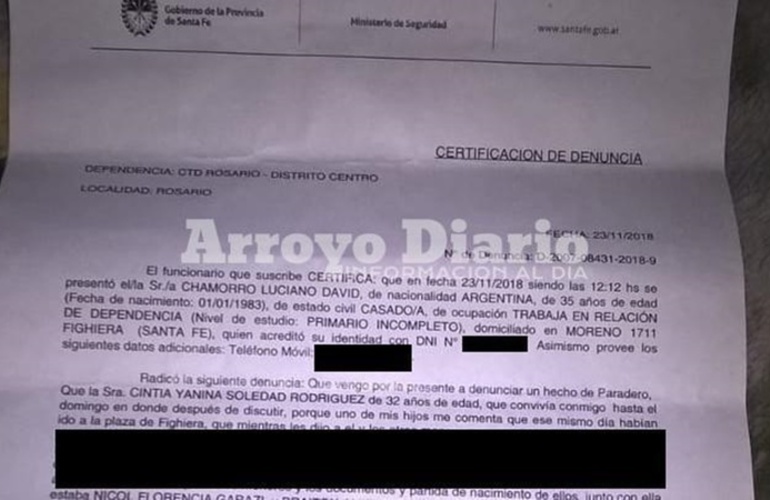 La denuncia se hizo en Rosario.