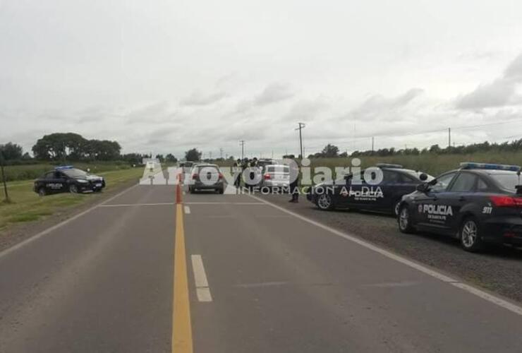 En el acceso sur. Uno de los controles se apostó sobre Ruta 21 a la altura del Cristo.