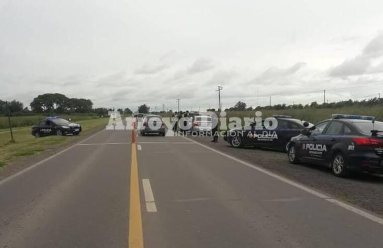 En el acceso sur. Uno de los controles se apostó sobre Ruta 21 a la altura del Cristo.