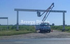 Imagen de Trabajos de Obras P&uacute;blicas en el ingreso a Playa Mansa