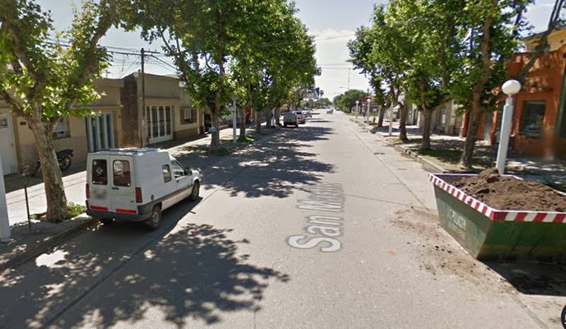 La zona. El hecho ocurrió esta mañana en San Martín al 1000. Foto: Captura Google Maps