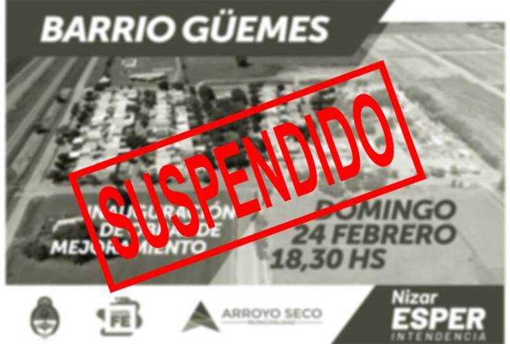 Imagen de ¡Atención!: Suspendido el acto en el Barrio Güemes hasta nuevo aviso