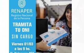 Imagen de RENAPER en Arroyo Seco: Aprovech&aacute; a tramitar tu DNI