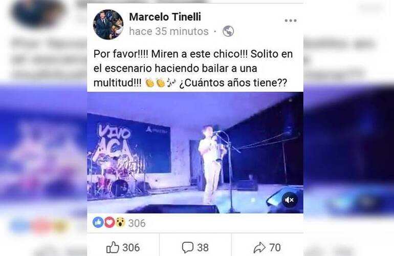 En el Muro de Marcelo. El famoso conductor compartió el video del show de Juani Vasile en "Vivo Acá"