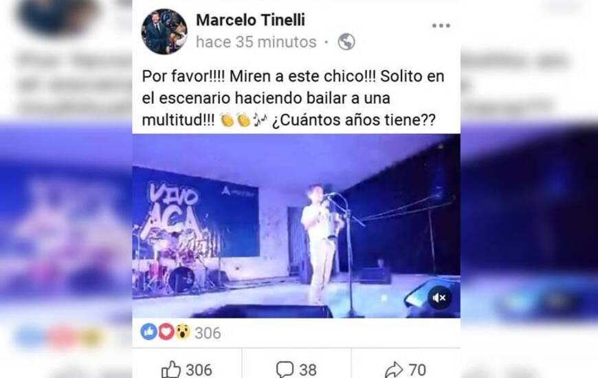 En el Muro de Marcelo. El famoso conductor comparti&oacute; el video del show de Juani Vasile en "Vivo Ac&aacute;"