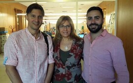 En la foto: La legisladora Claudia Giaccone junto a Franco De Crist&oacute;fano y al Director del Hospital Dr. Silvestre Mendoza.
