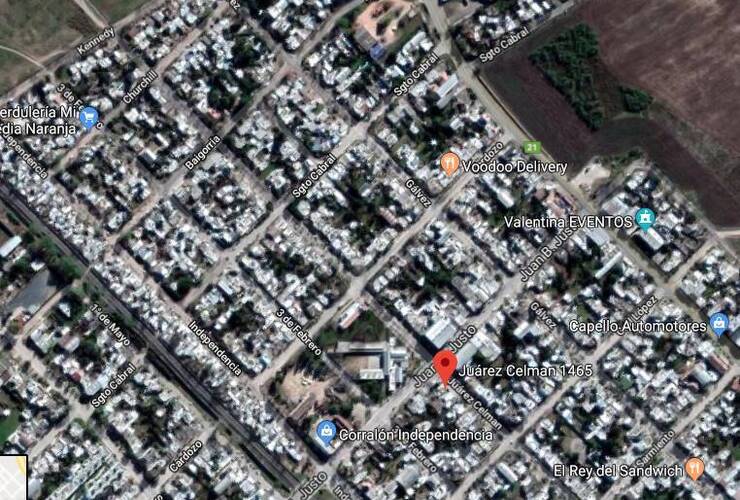 Foto: Los robos acontecieron en casas de pasillo de calle Juárez Celman al 1400. Captura Google Maps