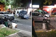 Dos im&aacute;genes del siniestro vial ocurrido a las 22.45 del mi&eacute;rcoles.(@alina_sant / @pillopezrier1)