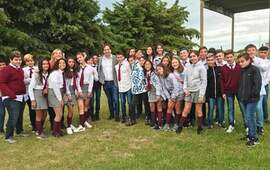 Arrancando las clases. El Presidente Comunal acompañó el inicio del 2019
