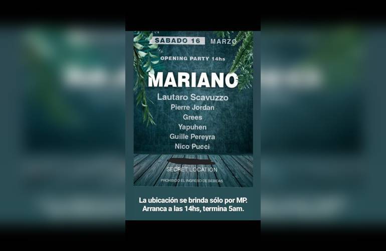 La invitaci&oacute;n se difundi&oacute; por redes sociales con "secret location"