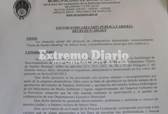 Imagen de El municipio convoca a una reunión a los vecinos de Tierra de Sueños