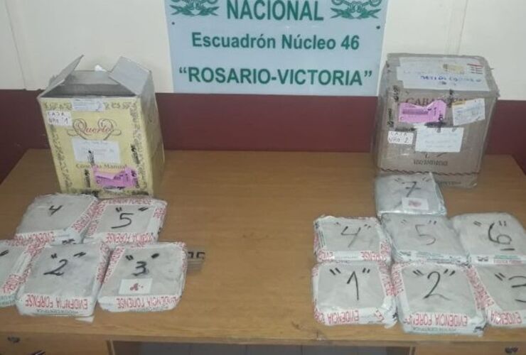 La droga incautada estaba en dos cajas. Foto: Rosario 3