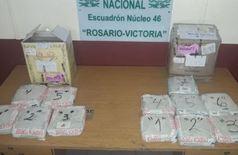 La droga incautada estaba en dos cajas. Foto: Rosario 3