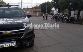 En la esquina de Atlhetic. Así arrancaba el operativo hoy en Garibaldi y Aníbal Maffei.