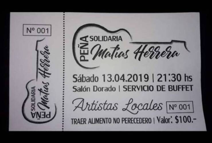 Imagen de Peña Solidaria por Matías Herrera: Todavía estas a tiempo de comprar tu entrada y colaborar