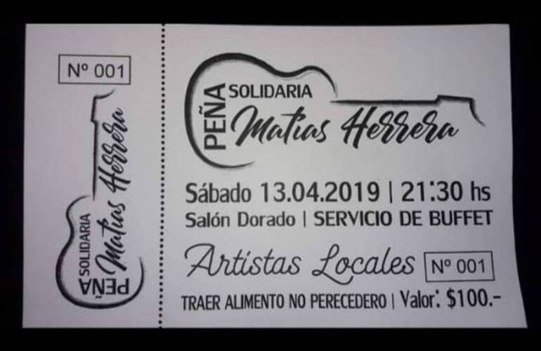 Imagen de Peña Solidaria por Matías Herrera: Todavía estas a tiempo de comprar tu entrada y colaborar