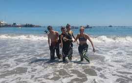 Terminando la prueba. M&aacute;ximo y sus compa&ntilde;eros sumaron otro oro.