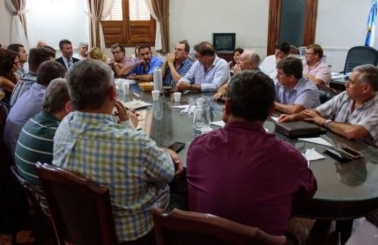 Los sindicalistas municipales en una de las últimas reuniones