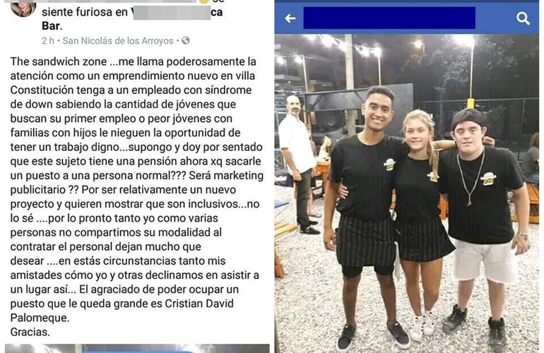 David junto a sus compañeros de trabajo