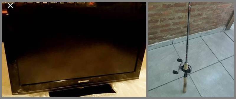 Lo robado. Un televisor Smart y una caña de pescar.