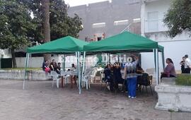 Esta mañana. En esta ocasión la actividad se realizó frente al atrio parroquial.