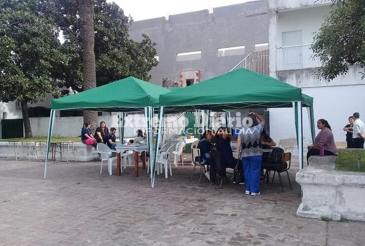 Esta mañana. En esta ocasión la actividad se realizó frente al atrio parroquial.