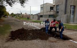 Imagen de Continúa  la obra de cloacas para el loteo Zanchetta