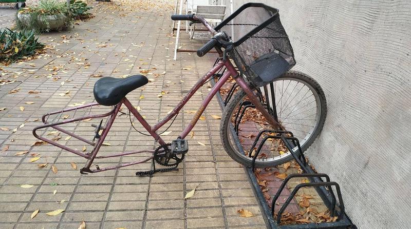 Imagen de Incre&iacute;ble: Le robaron la rueda de la bicicleta