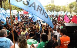 Imagen de Piquetes y marchas en Rosario y la región por el paro general