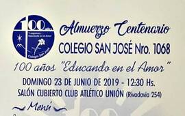 Imagen de Colegio San José: Sigue la venta de las tarjetas para el festejo centenario