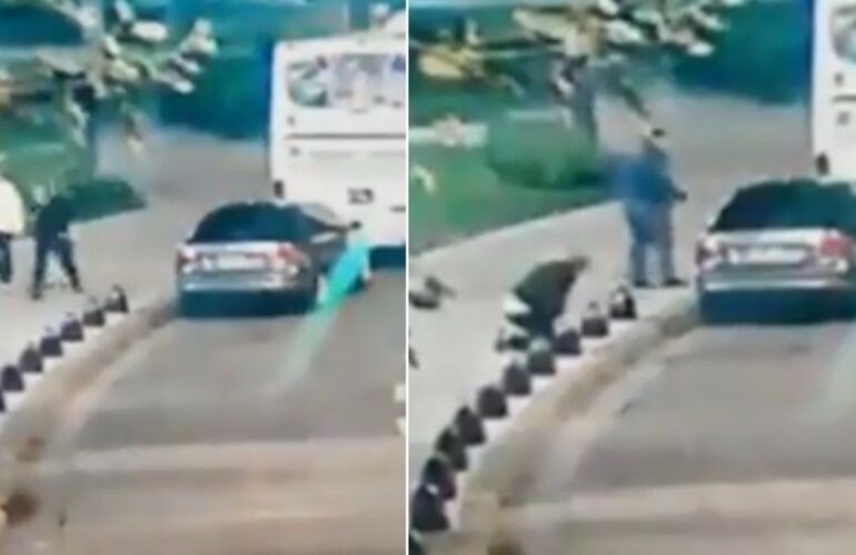 El ataque desde el auto y el incre&iacute;ble momento posterior.