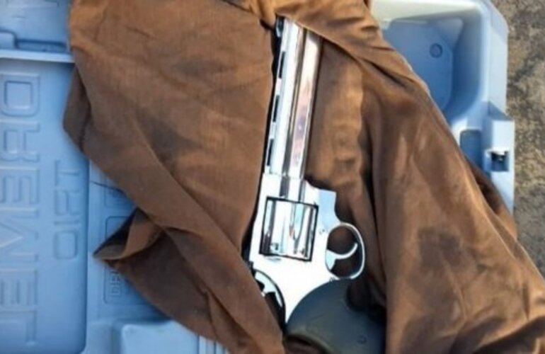 El arma que tenía en el interior de un maletín el hombre detenido en la Casa Rosada.