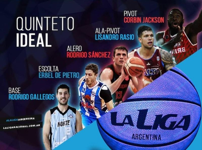 Imagen de Rodrigo Gallegos en el quinteto ideal de La Liga Argentina por segundo año consecutivo