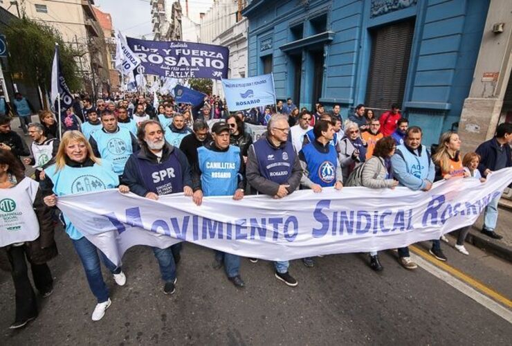 Una de las marchas este miércoles de paro.(Alan Monzón/Rosario3.com)