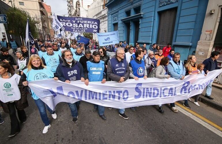 Una de las marchas este miércoles de paro.(Alan Monzón/Rosario3.com)