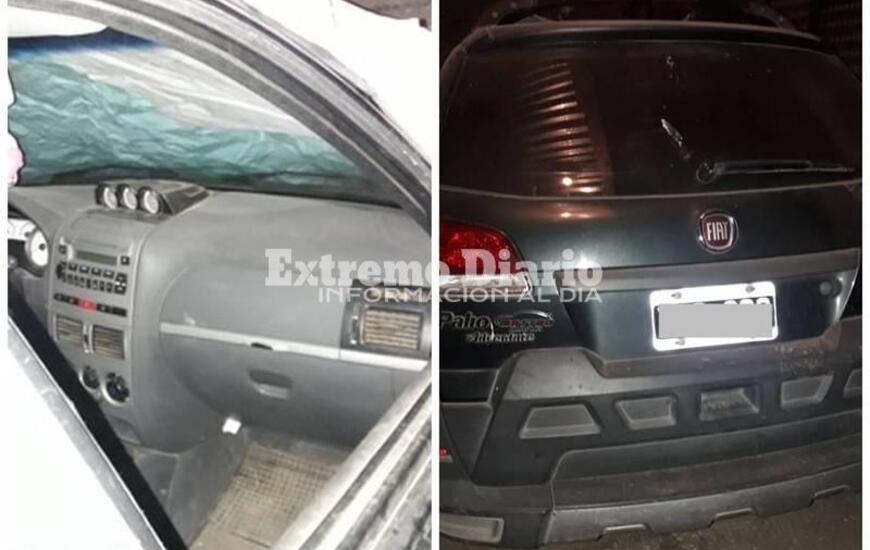 Un Palio. El coche violentado durante la ma&ntilde;ana de hoy.