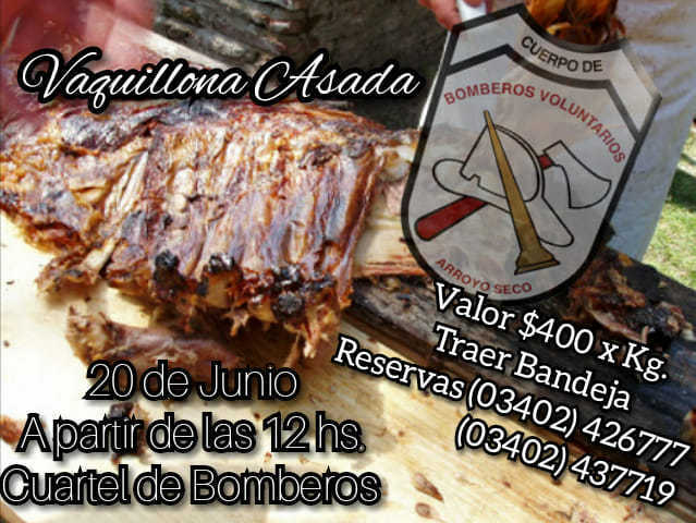 Imagen de Vaquillona asada a beneficio del cuartel
