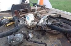 Impactante. Así quedó la moto tras el accidente de esta tarde.