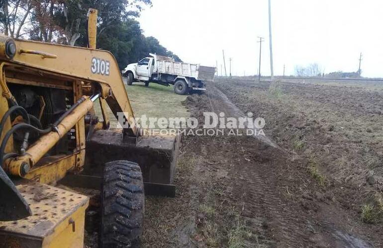 Obras en el acceso sur del pueblo.