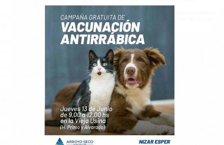 Imagen de Campaña gratuita de vacunación antirrábica para perros y gatos
