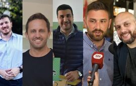Angelini, Ros&uacute;a, Cleri, Est&eacute;vez y Crivaro, cinco hombres al frente de las principales listas. Foto: Rosario3