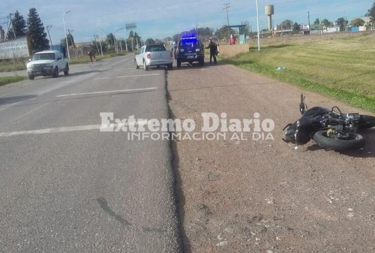 Sobre Ruta. El accidente ocurrió esta mañana alrededor de las 10:30 en Fighiera.