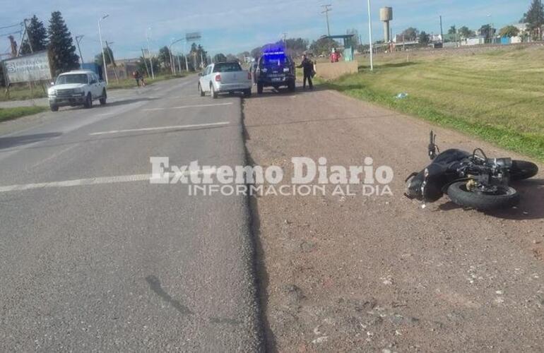 Sobre Ruta. El accidente ocurrió esta mañana alrededor de las 10:30 en Fighiera.