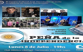 Imagen de Nuevo aniversario del Centro Cultural con la tradicional Peña de la Independencia