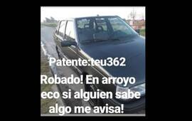 Auto robado. La imagen del auto publicada en las redes sociales.