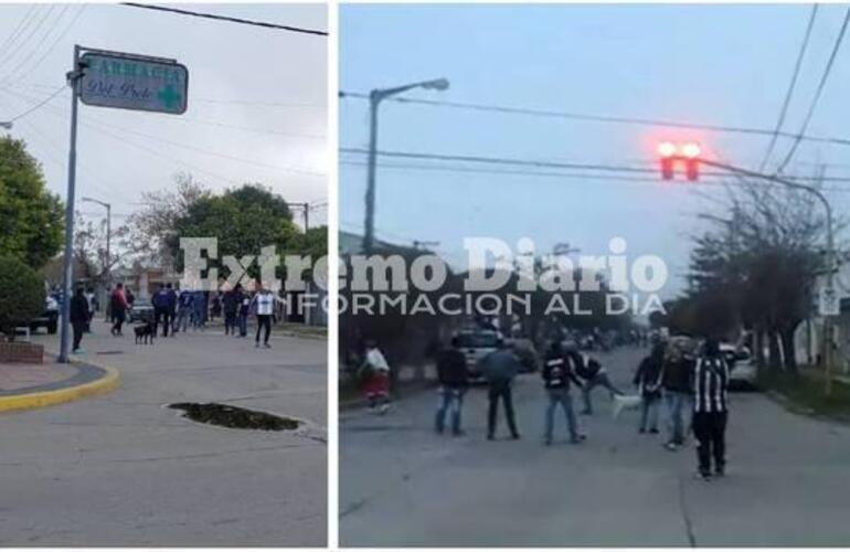 Imágenes exclusivas de los incidentes de violencia entre hinchas fuera del estadio