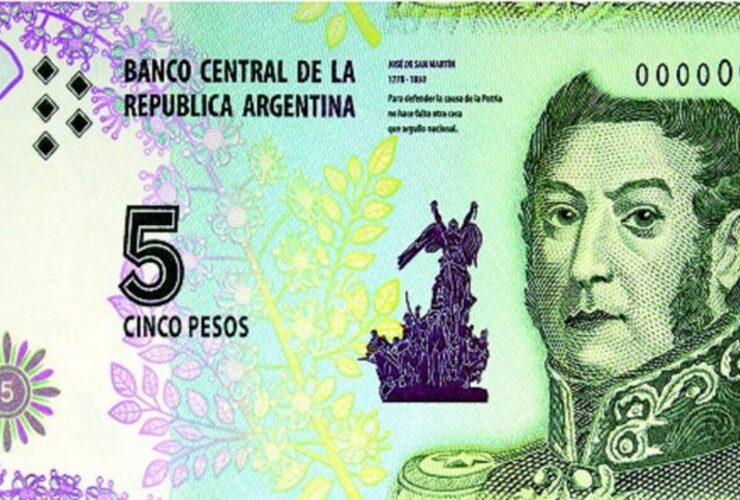 Imagen de El billete de 5 pesos dejará de circular a partir de febrero de 2020