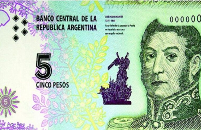 Imagen de El billete de 5 pesos dejará de circular a partir de febrero de 2020