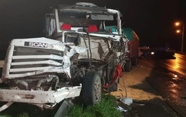 As&iacute; qued&oacute; uno de los camiones implicados en el siniestro vial.